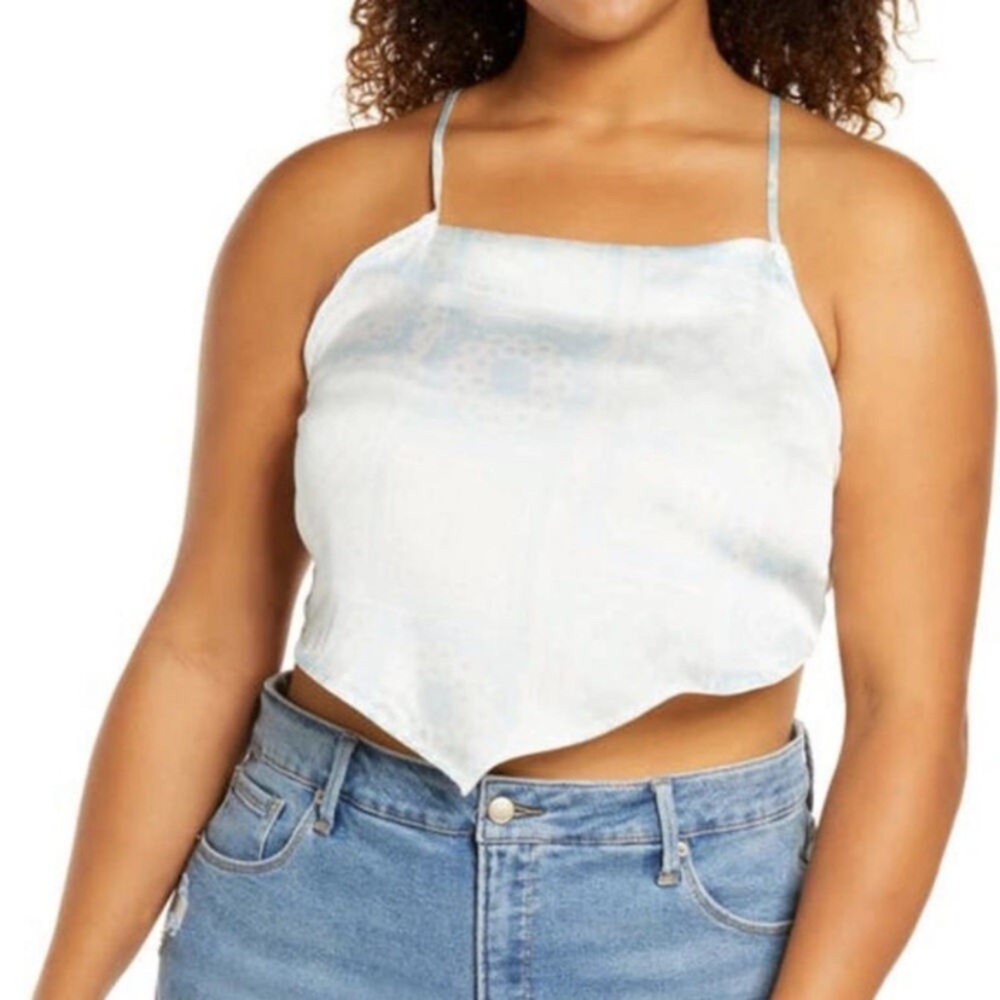 🎀 5/$20 🎀 BP NWT Handkerchief Silky Tie Back Crop top